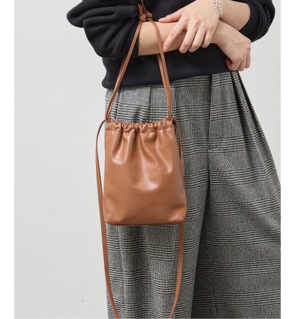 journal standard L'essage「《予約》V'ESSENCE/ヴェッセンス 巾着ポシェット」|ショルダー・メッセンジャー|キャメル