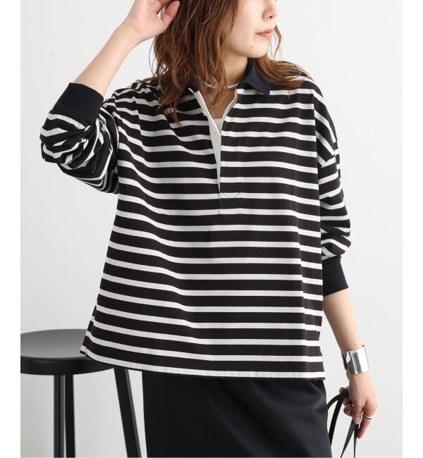 journal standard L'essage「ラガーボーダーシャツ」|Tシャツ・カットソー|ブラック