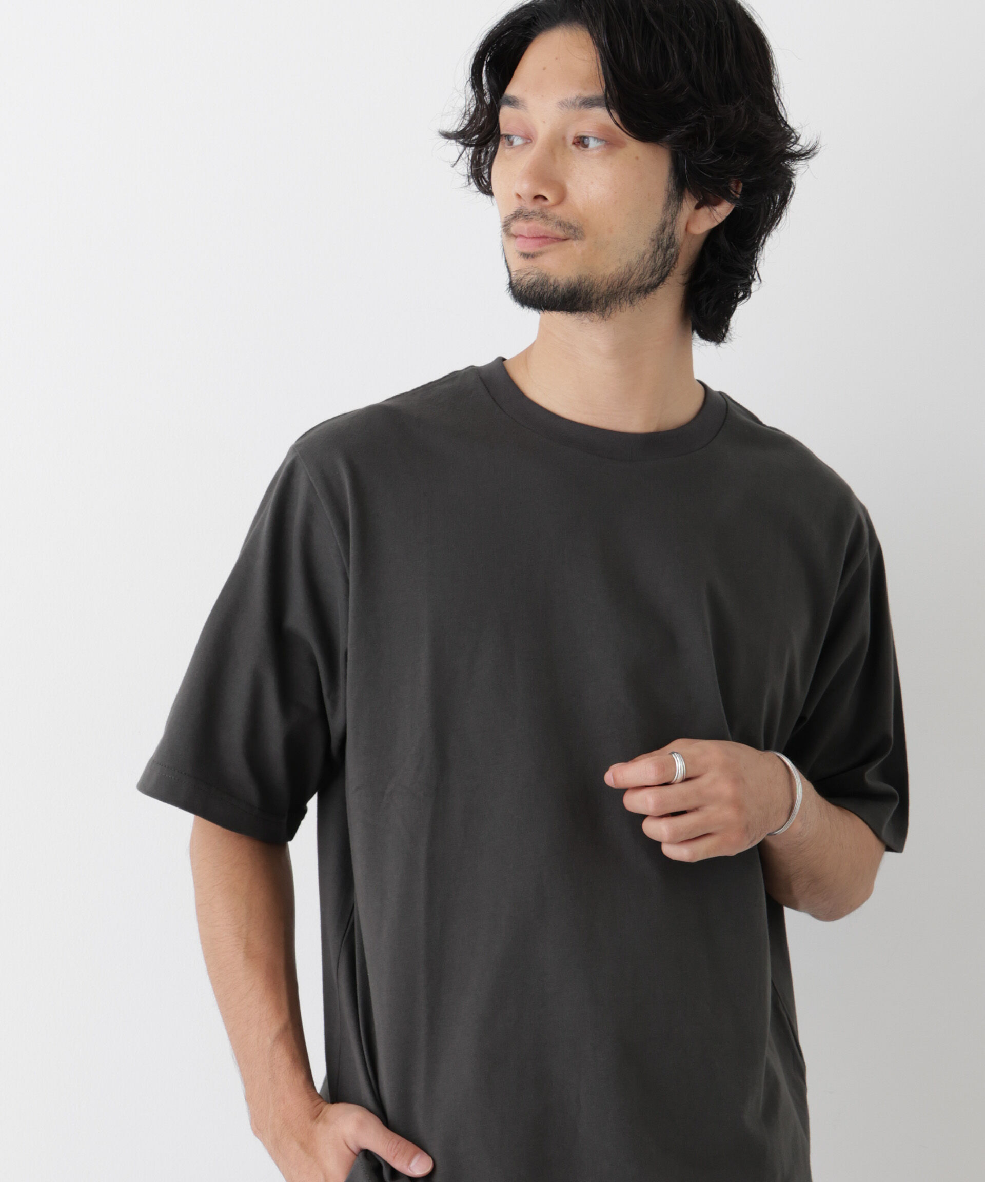 NANO universe「微起毛クロップドTシャツ 半袖」|Tシャツ・カットソー|スミクロ1