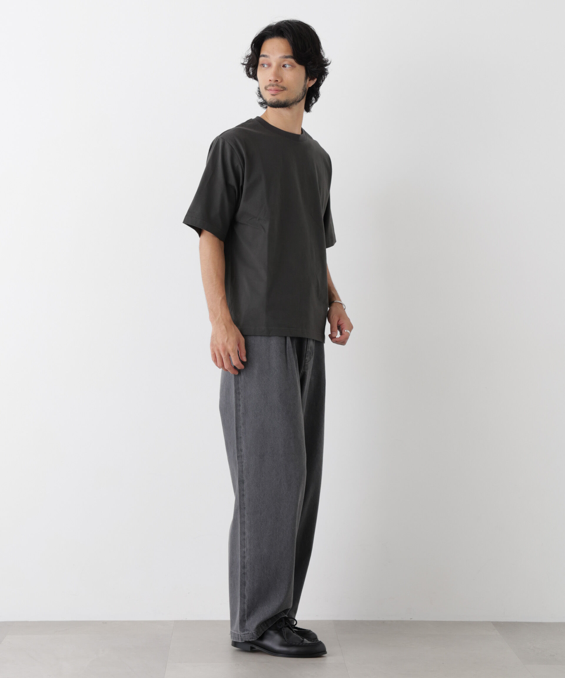 NANO universe「微起毛クロップドTシャツ 半袖」|Tシャツ・カットソー|