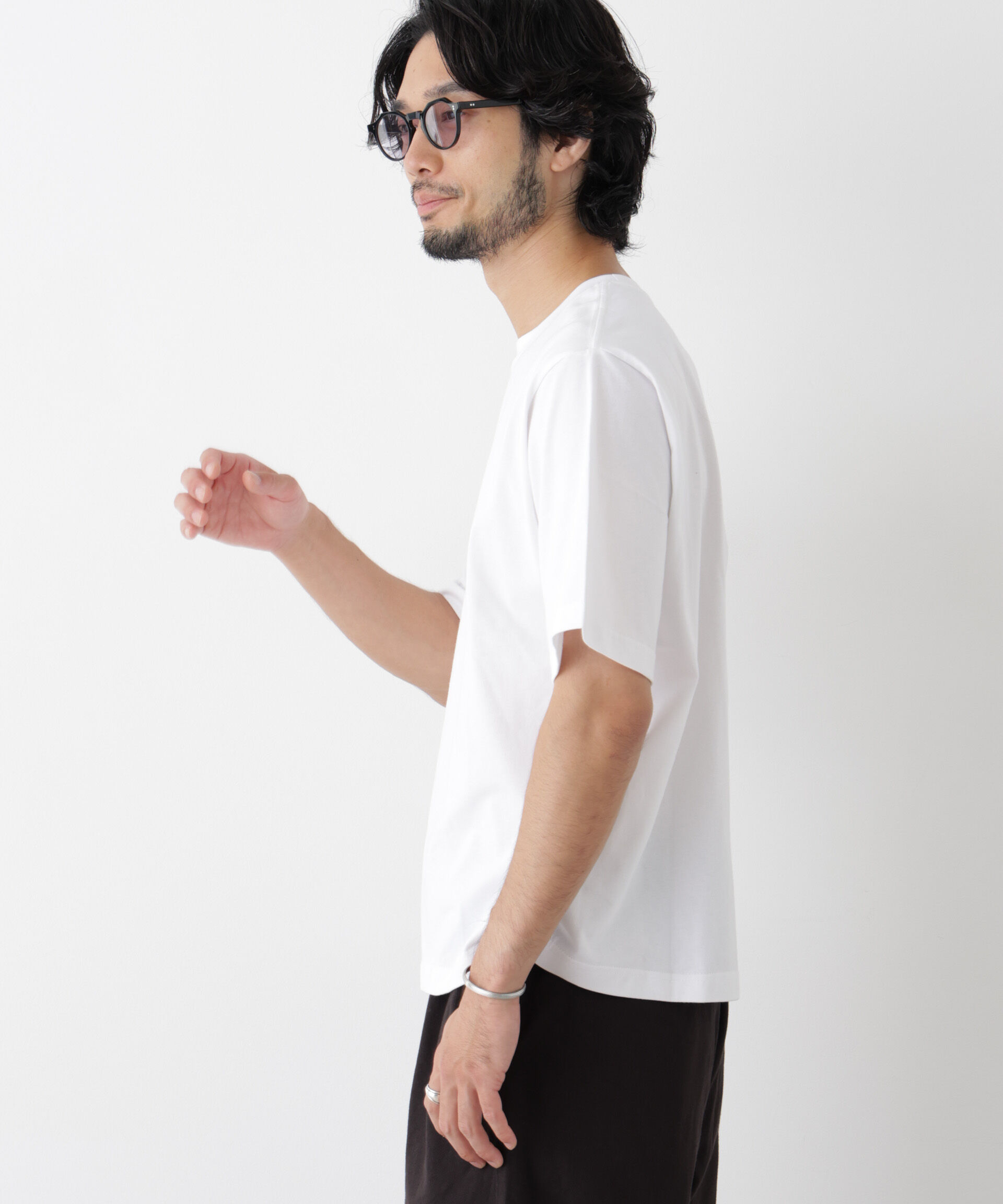 NANO universe「微起毛クロップドTシャツ 半袖」|Tシャツ・カットソー|