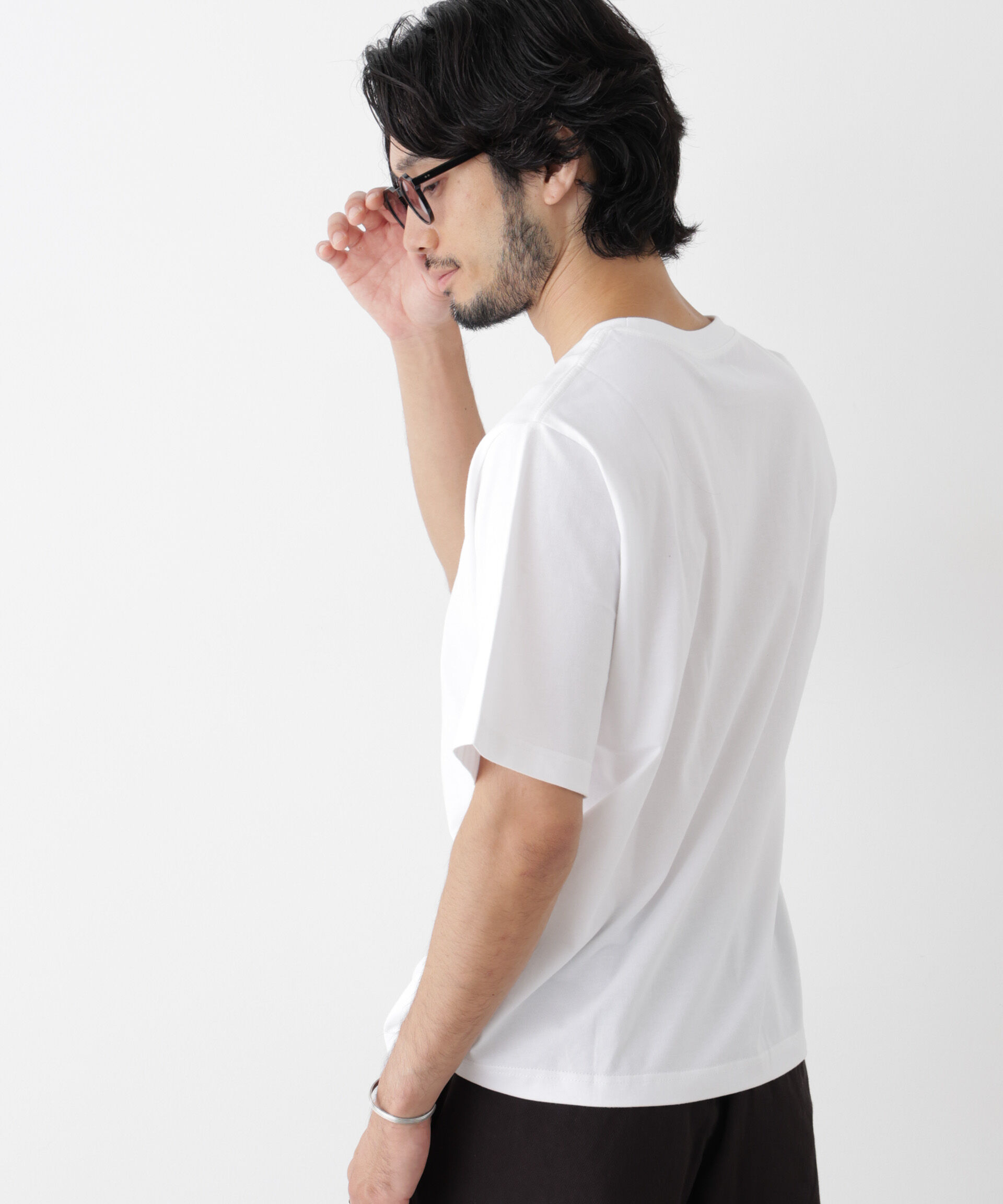 NANO universe「微起毛クロップドTシャツ 半袖」|Tシャツ・カットソー|