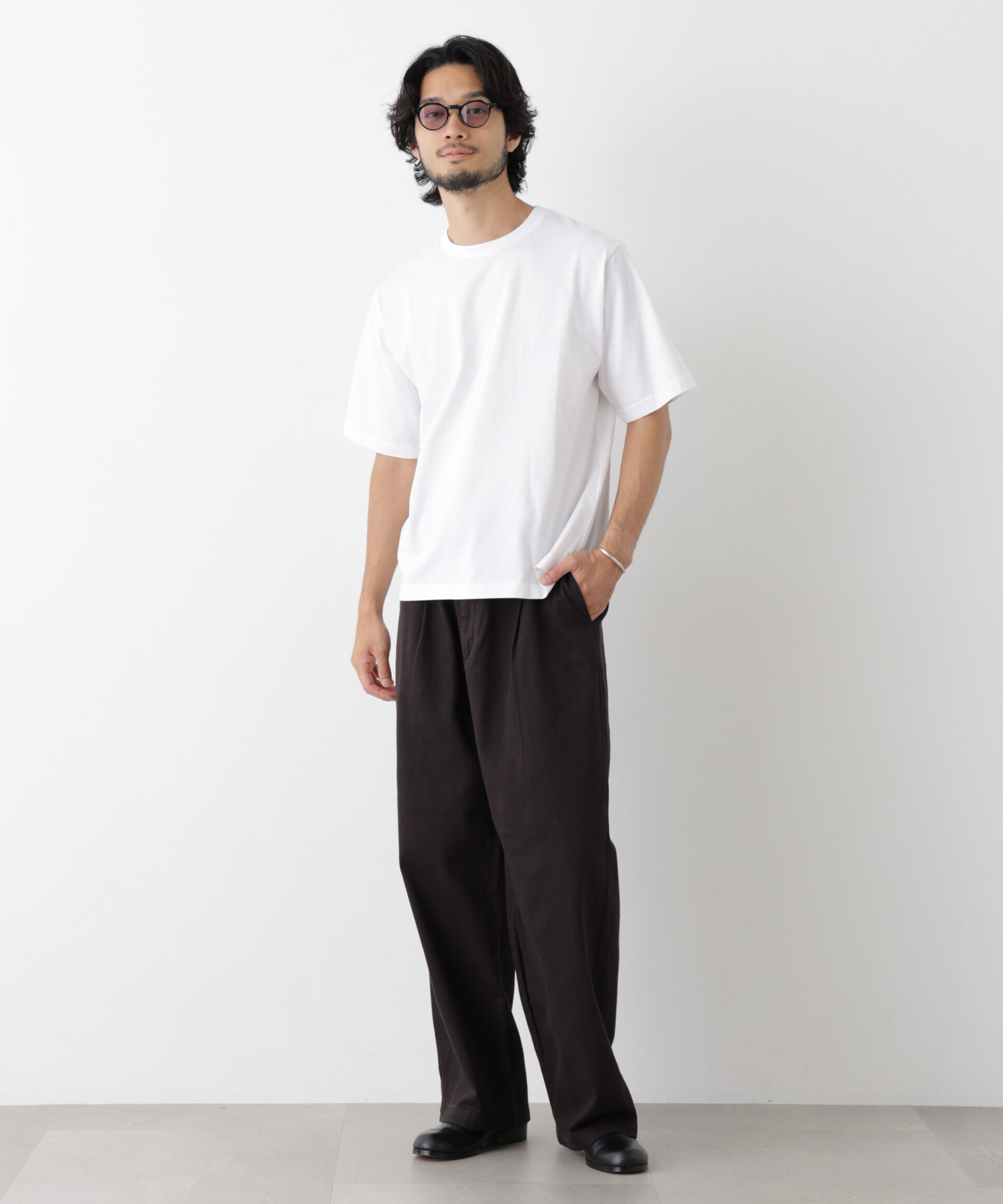NANO universe「微起毛クロップドTシャツ 半袖」|Tシャツ・カットソー|