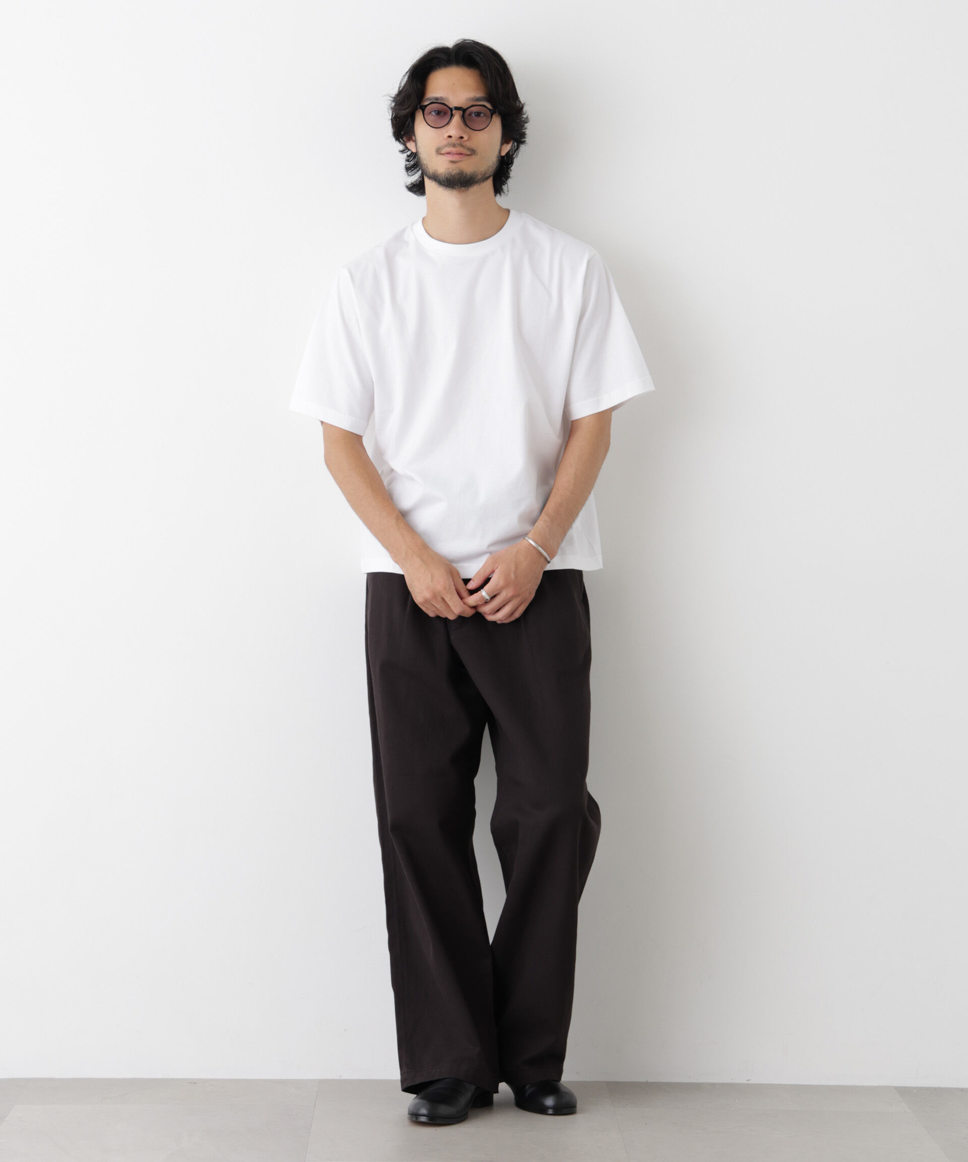 NANO universe「微起毛クロップドTシャツ 半袖」|Tシャツ・カットソー|