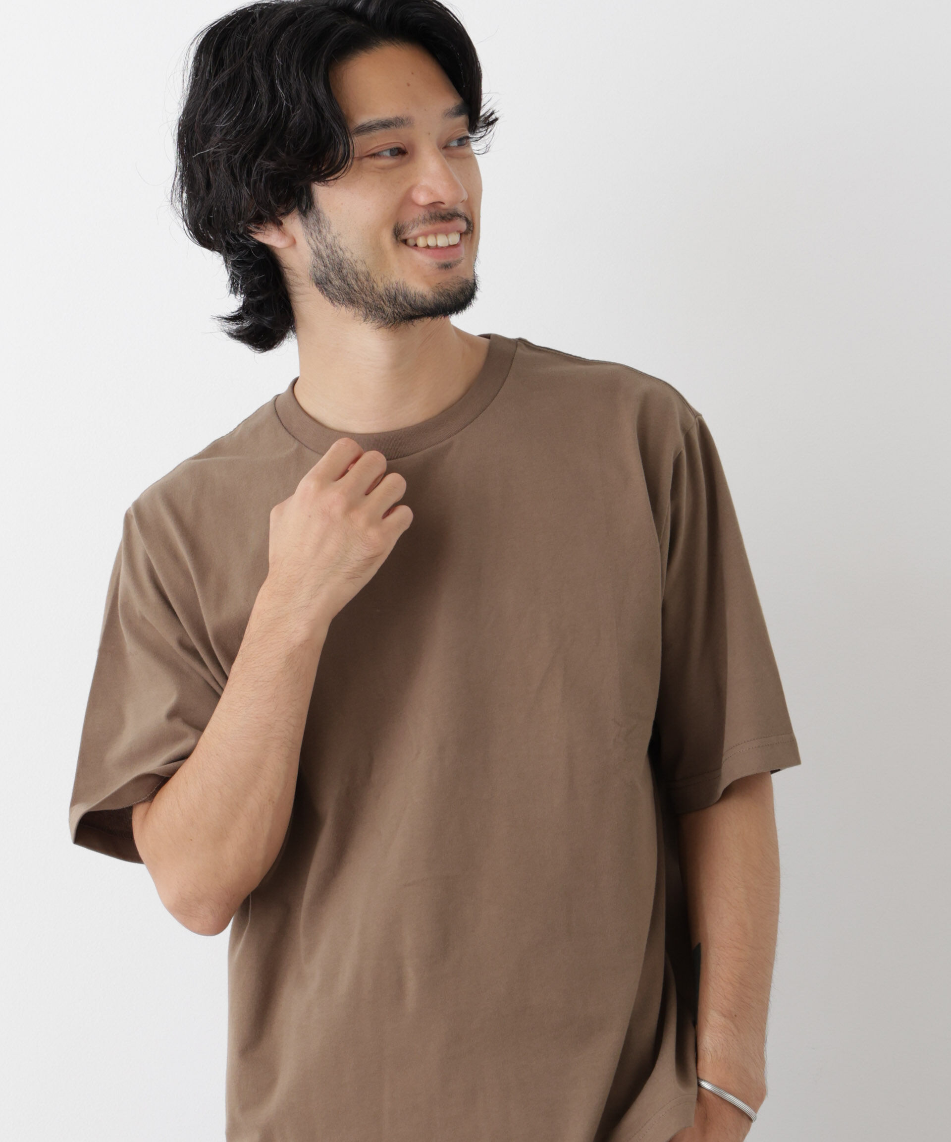 NANO universe「微起毛クロップドTシャツ 半袖」|Tシャツ・カットソー|