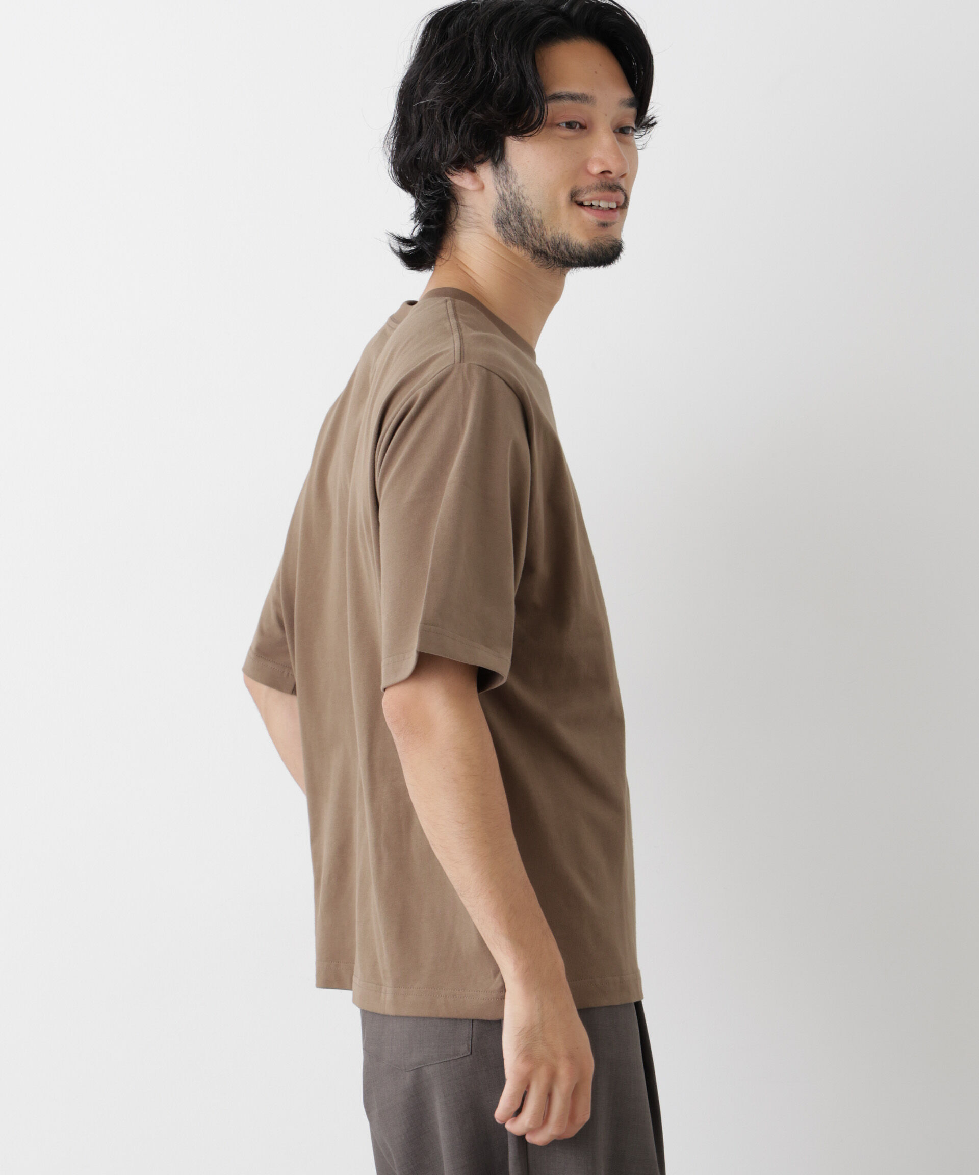 NANO universe「微起毛クロップドTシャツ 半袖」|Tシャツ・カットソー|