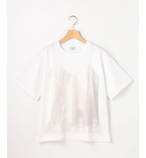 組曲「【WEB限定】トロンプルイユ レースキャミソール Ｔシャツ」|Tシャツ・カットソー|