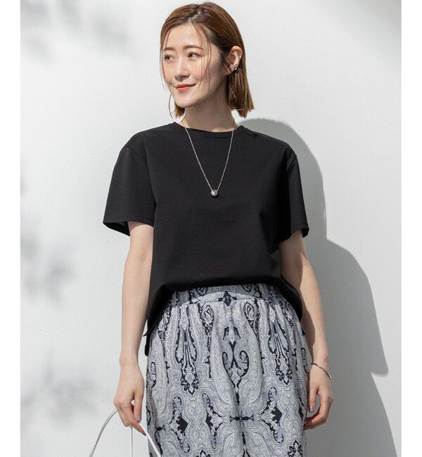 23区「【洗える】ハイエンド クルーネック Tシャツ」|Tシャツ・カットソー|ブラック系