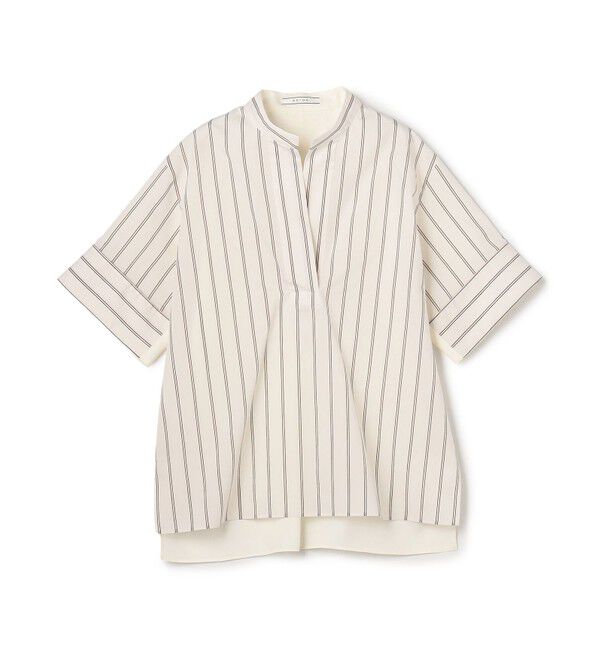 BEIGE,「【STORY 掲載】QUARTZ / 異素材コンビ ストライプシャツ」|シャツ・ブラウス|