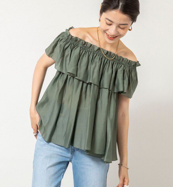 NOLLEY'S sophi「《セットアップ対応》【BECシリーズ】ウォッシャブルシアーローンオフショルブラウス」|シャツ・ブラウス|