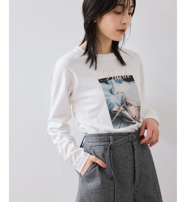 VIS「フォト＆ロゴアソートロングスリーブTシャツ」|Tシャツ・カットソー|ホワイト(10)
