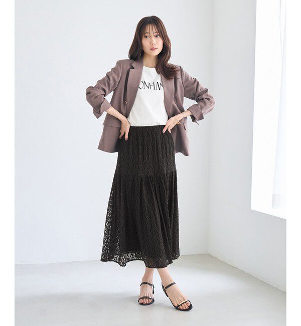 Rope&rsquo;Picnic「レースティアードスカート」|スカート|