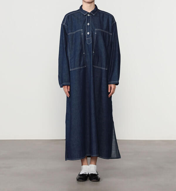  「orSlow | PULLOVER DENIM DRESS WOMEN」|ワンピース|