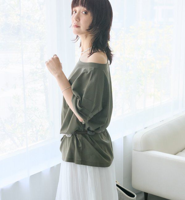  「【A・MONN】【吸水速乾/接触冷感】オープンネックTee」|Tシャツ・カットソー|