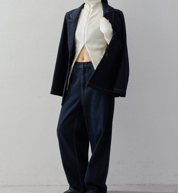  「【2026AW Debut】【UNFORM】カシミヤ混ジップリブニット」|ニット・セーター|