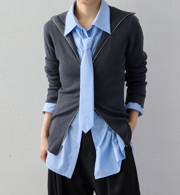  「【2026AW Debut】【UNFORM】カシミヤ混ジップリブニット」|ニット・セーター|