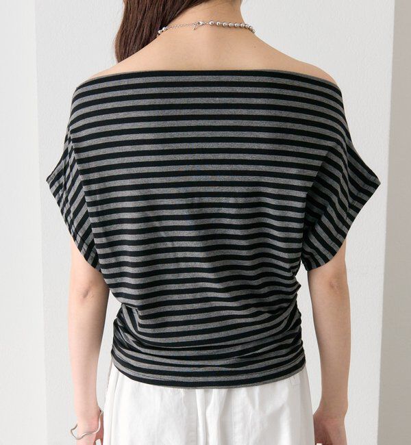  「サイドギャザーオフショルTシャツ」|Tシャツ・カットソー|