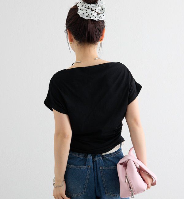  「サイドギャザーオフショルTシャツ」|Tシャツ・カットソー|