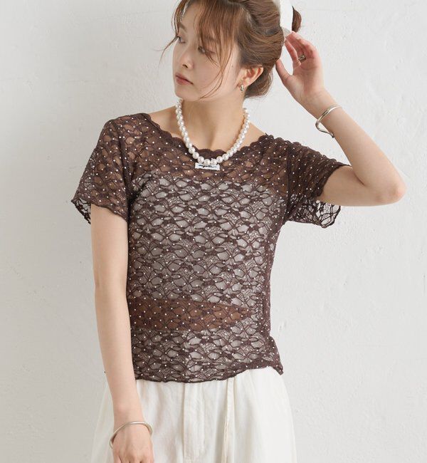  「レースメローフレンチT」|Tシャツ・カットソー|