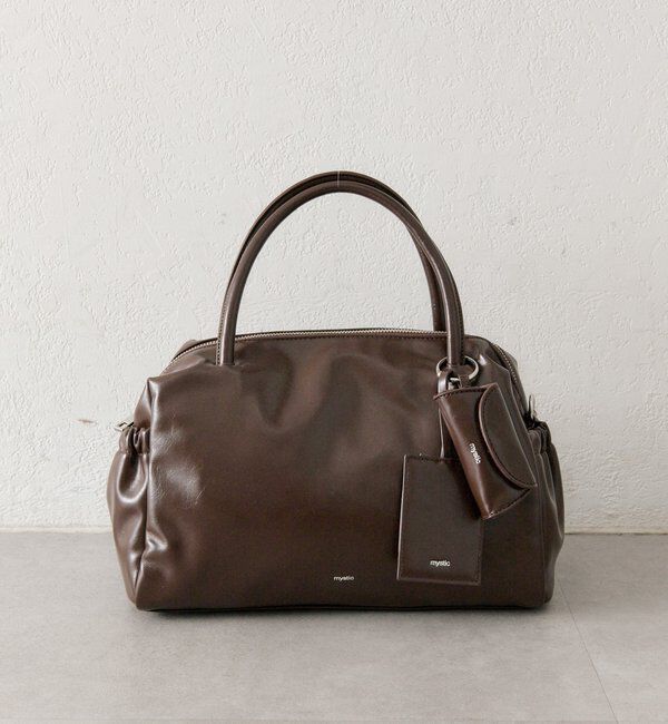  「サイドポケットボストンBAG」|ボストンバッグ|ブラウン