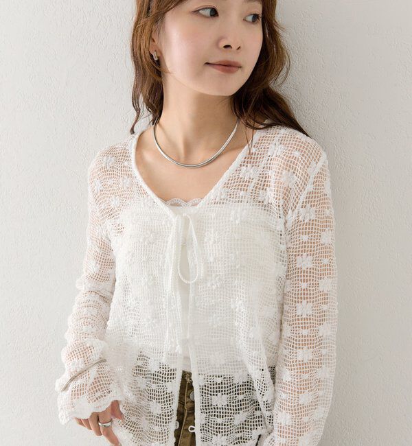  「フラワーレースカーデ」|カーディガン|