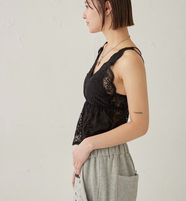  「【26AW LOOK掲載品番】スカラップレースキャミ」|キャミソール|