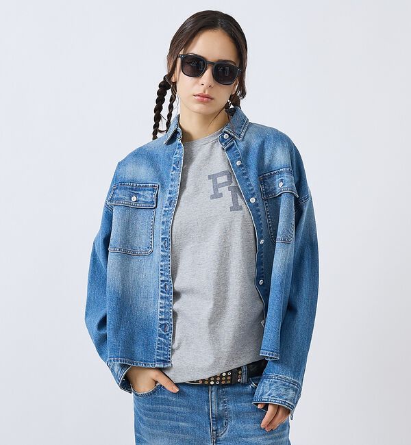 Rouge vif「【Healthy denim / ヘルシーデニム】Almond/デニムシャツ/【」|ブルゾン・スタジャン|