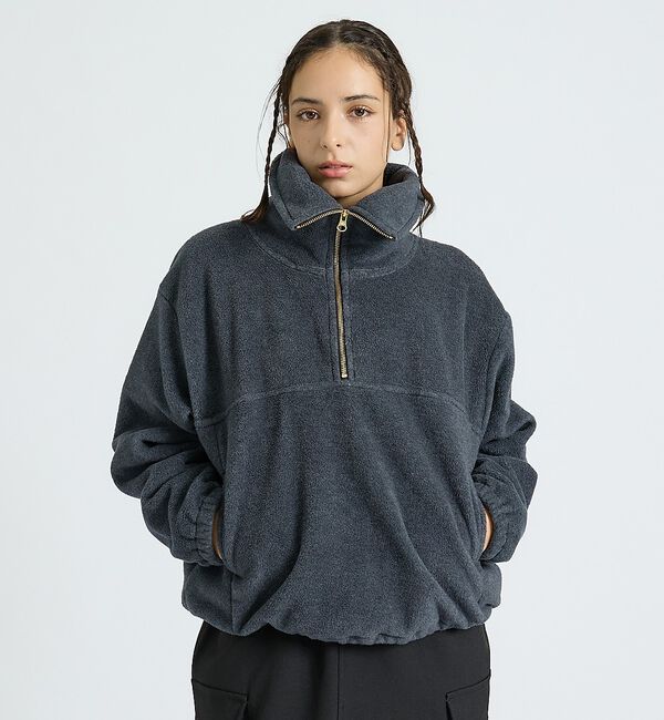 Rouge vif「【MICA&DEAL/マイカアンドディール】フリース ジップ プルオーバー/長袖」|スウェット・ジャージ|
