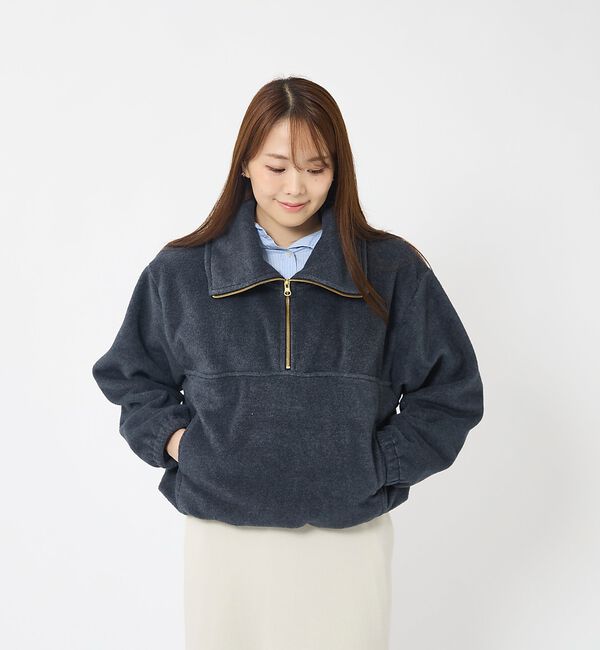 Rouge vif「【MICA&DEAL/マイカアンドディール】フリース ジップ プルオーバー/長袖」|スウェット・ジャージ|