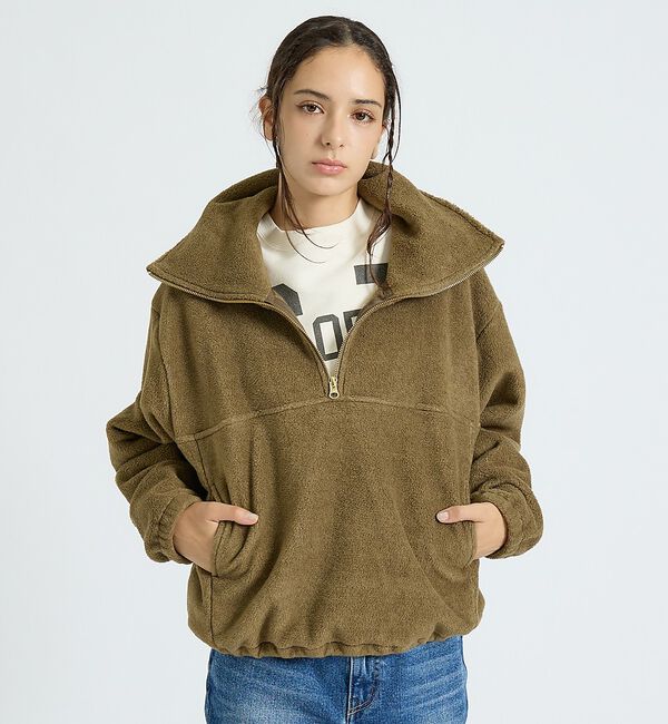 Rouge vif「【MICA&DEAL/マイカアンドディール】フリース ジップ プルオーバー/長袖」|スウェット・ジャージ|