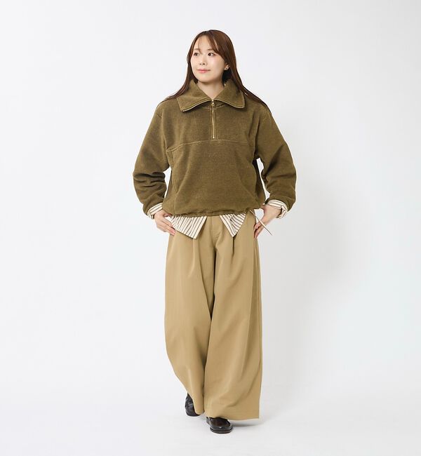 Rouge vif「【MICA&DEAL/マイカアンドディール】フリース ジップ プルオーバー/長袖」|スウェット・ジャージ|