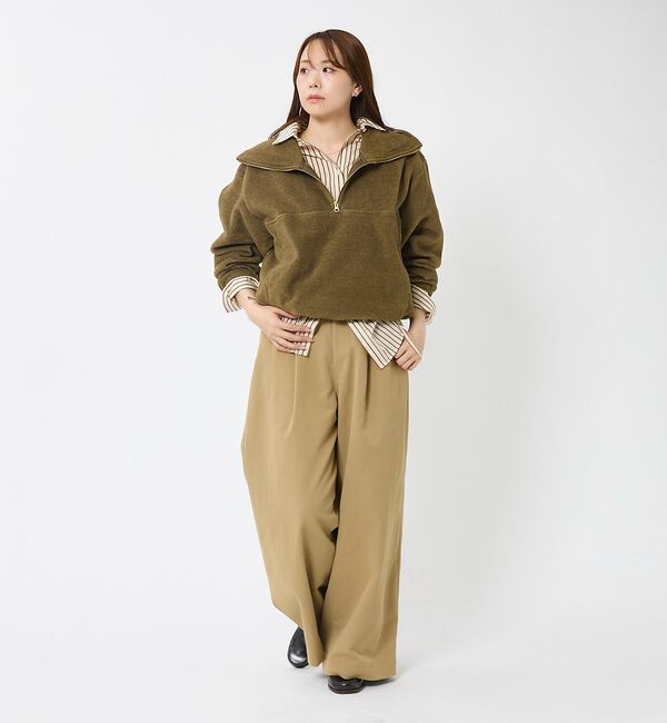 Rouge vif「【MICA&DEAL/マイカアンドディール】フリース ジップ プルオーバー/長袖」|スウェット・ジャージ|