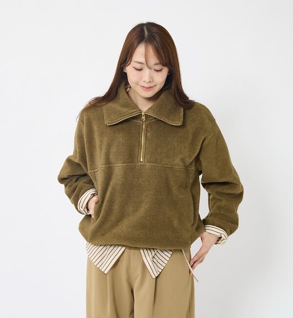 Rouge vif「【MICA&DEAL/マイカアンドディール】フリース ジップ プルオーバー/長袖」|スウェット・ジャージ|