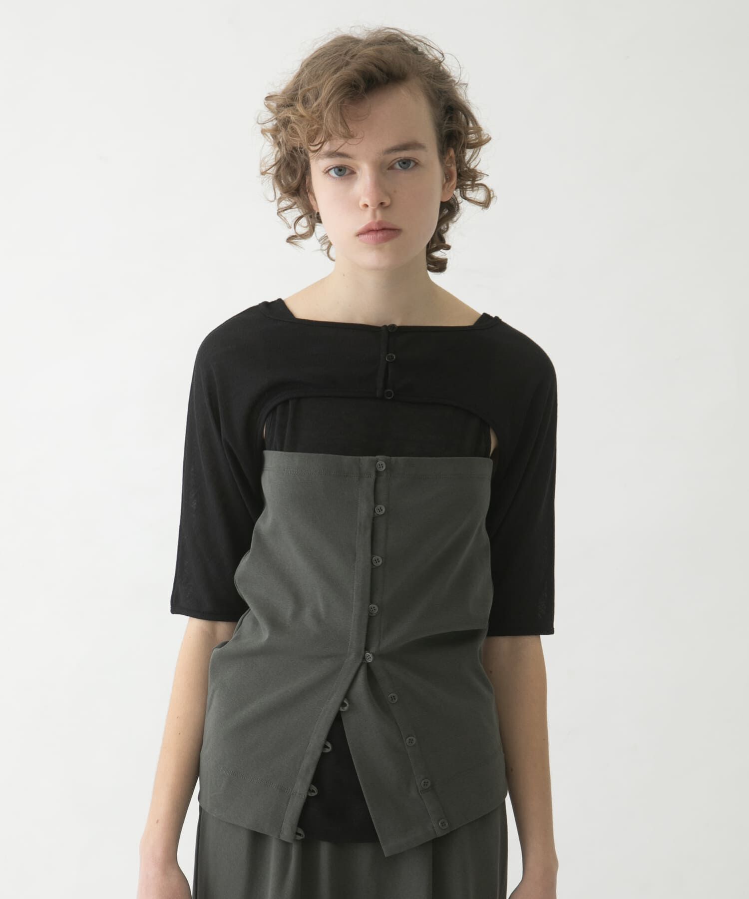 LAATO「mix layered tee」|Tシャツ・カットソー|ブラック