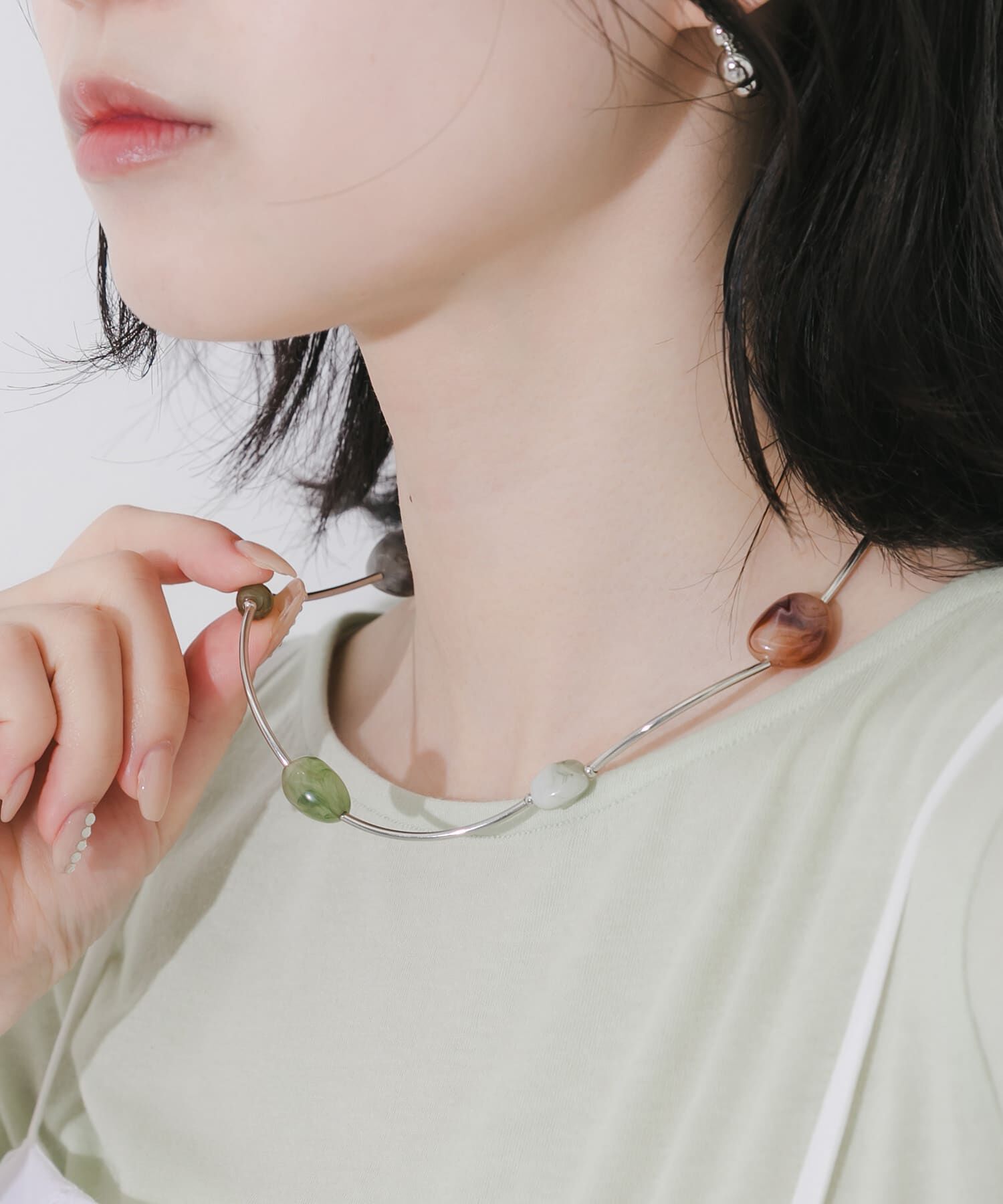 SMELLY「ニュアンスモチーフステーションネックレス」|ネックレス|