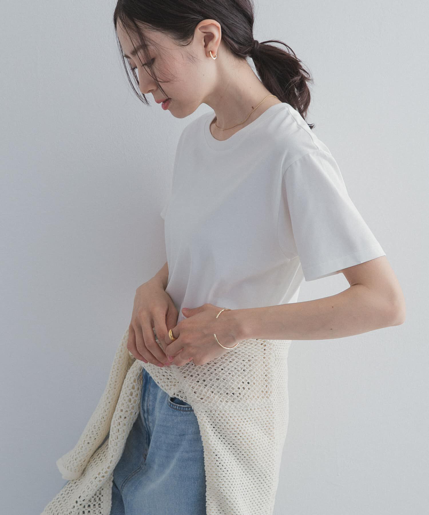 URBAN RESEARCH DOORS「『UR TECH』汗染み防止ベーシックTシャツ」|Tシャツ・カットソー|
