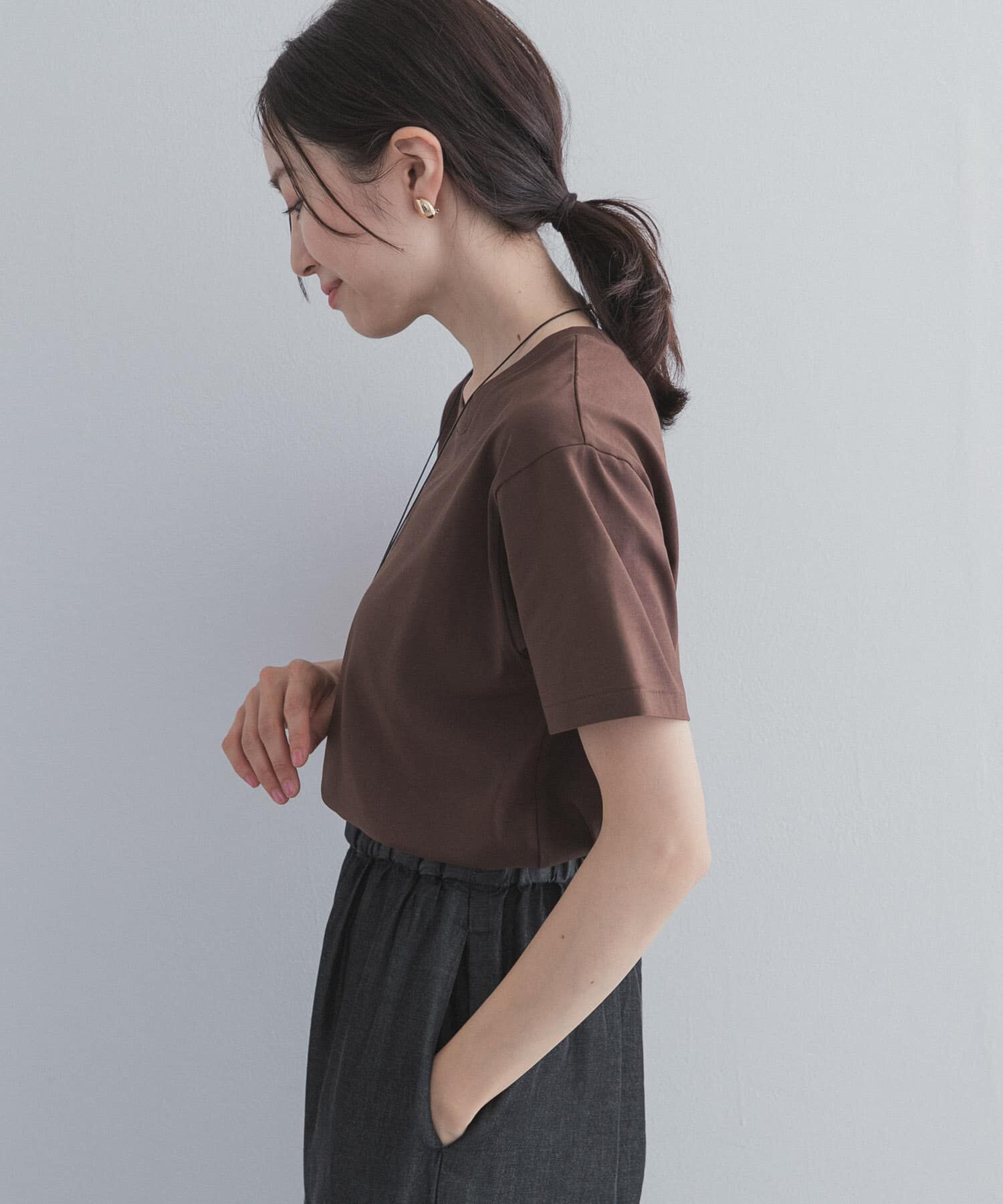 URBAN RESEARCH DOORS「『UR TECH』汗染み防止ベーシックTシャツ」|Tシャツ・カットソー|