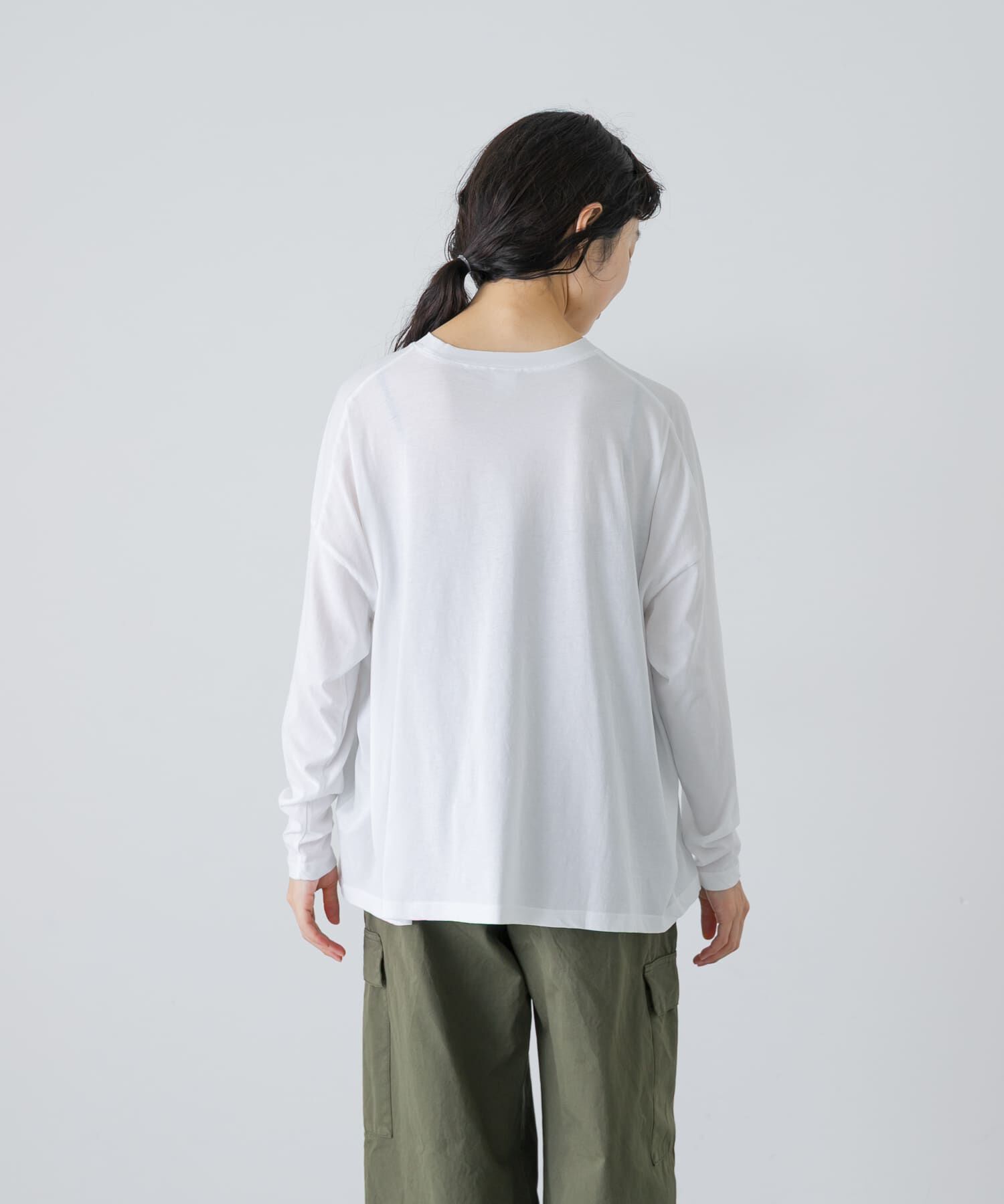 かぐれ「ハイツイストコットン長袖Tシャツ」|Tシャツ・カットソー|