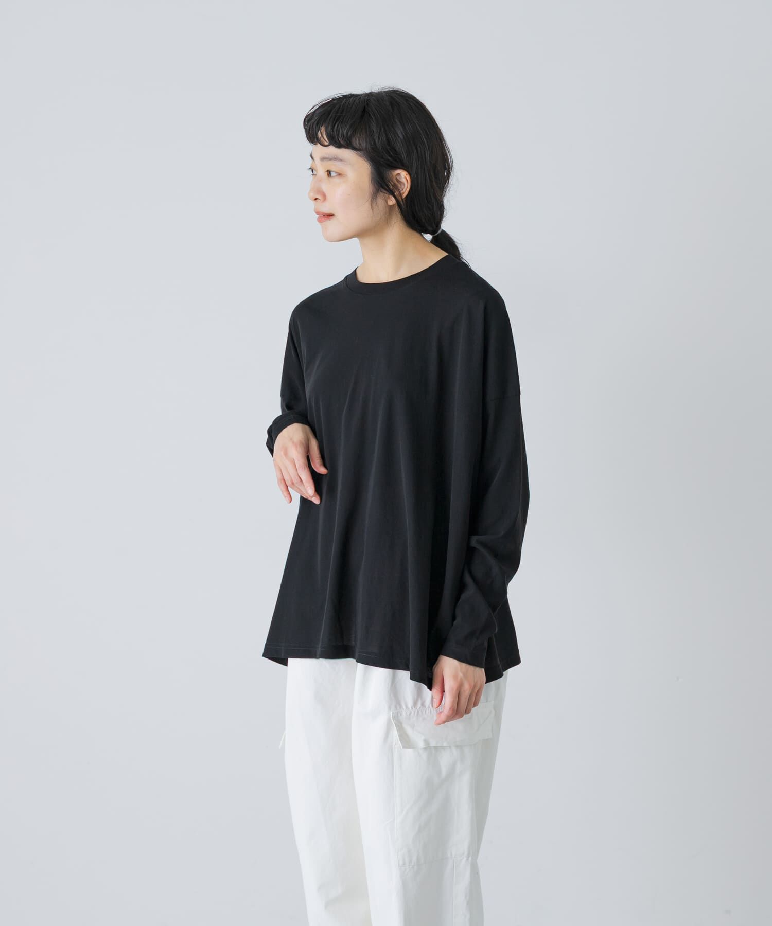 かぐれ「ハイツイストコットン長袖Tシャツ」|Tシャツ・カットソー|