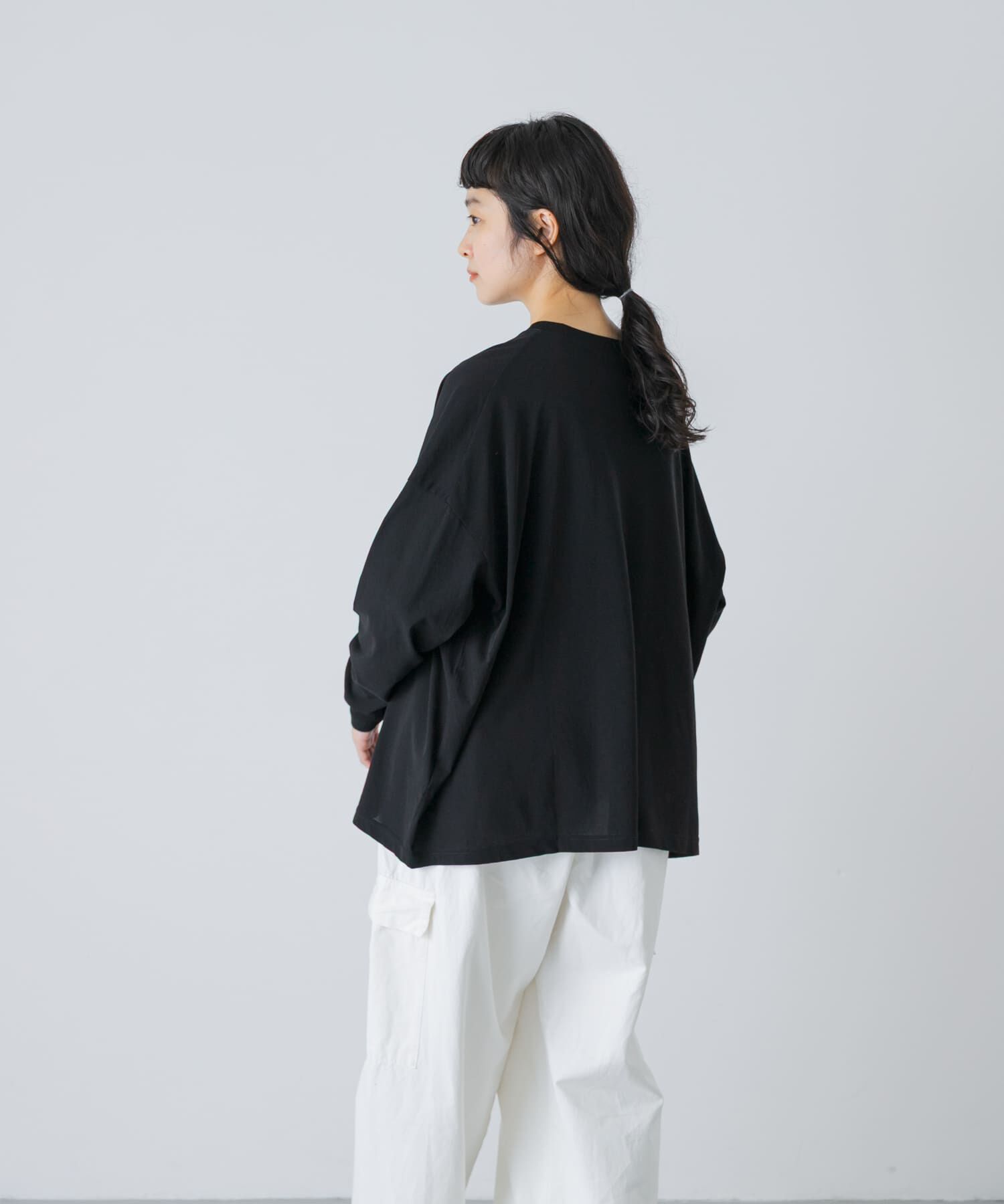 かぐれ「ハイツイストコットン長袖Tシャツ」|Tシャツ・カットソー|