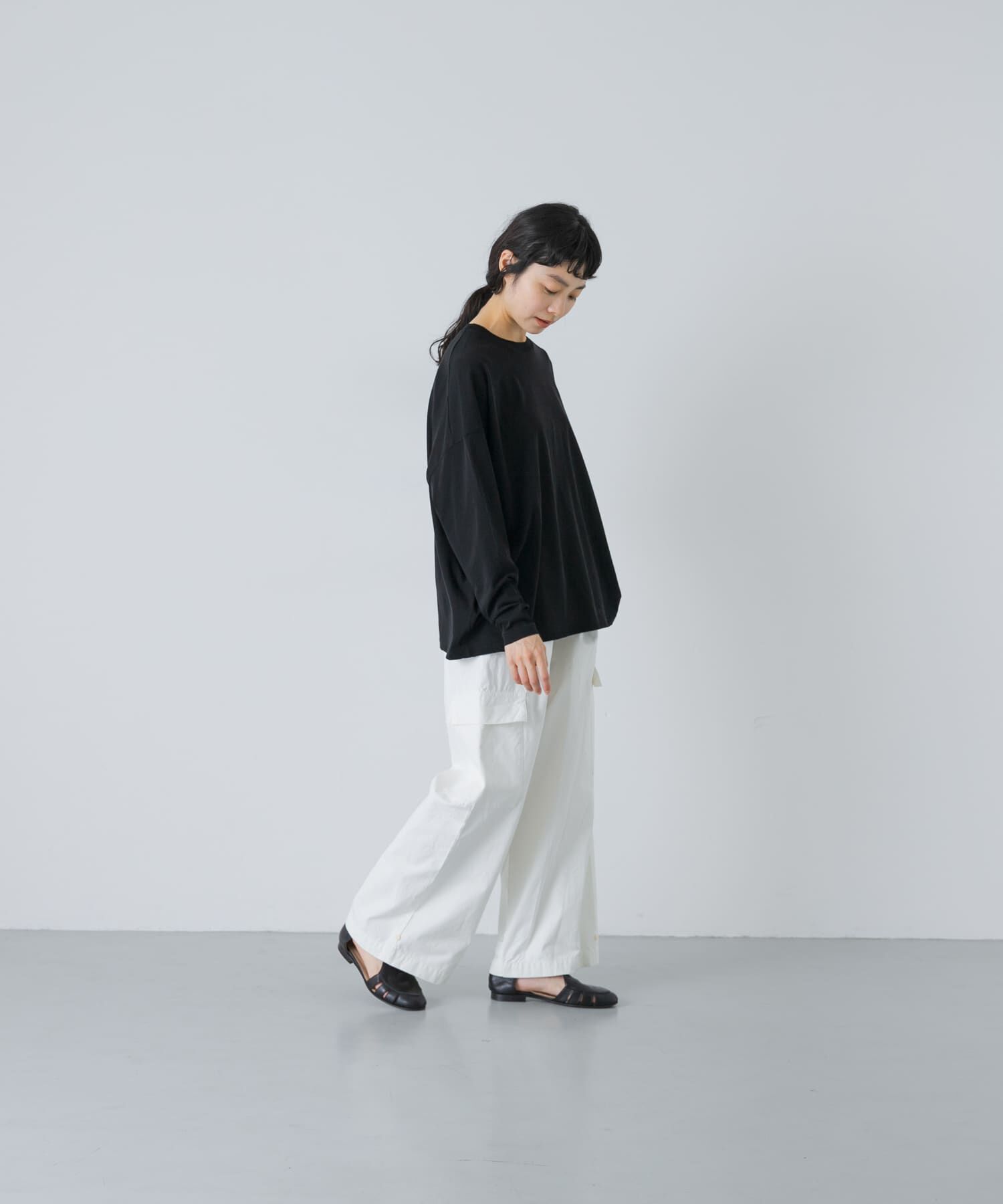 かぐれ「ハイツイストコットン長袖Tシャツ」|Tシャツ・カットソー|