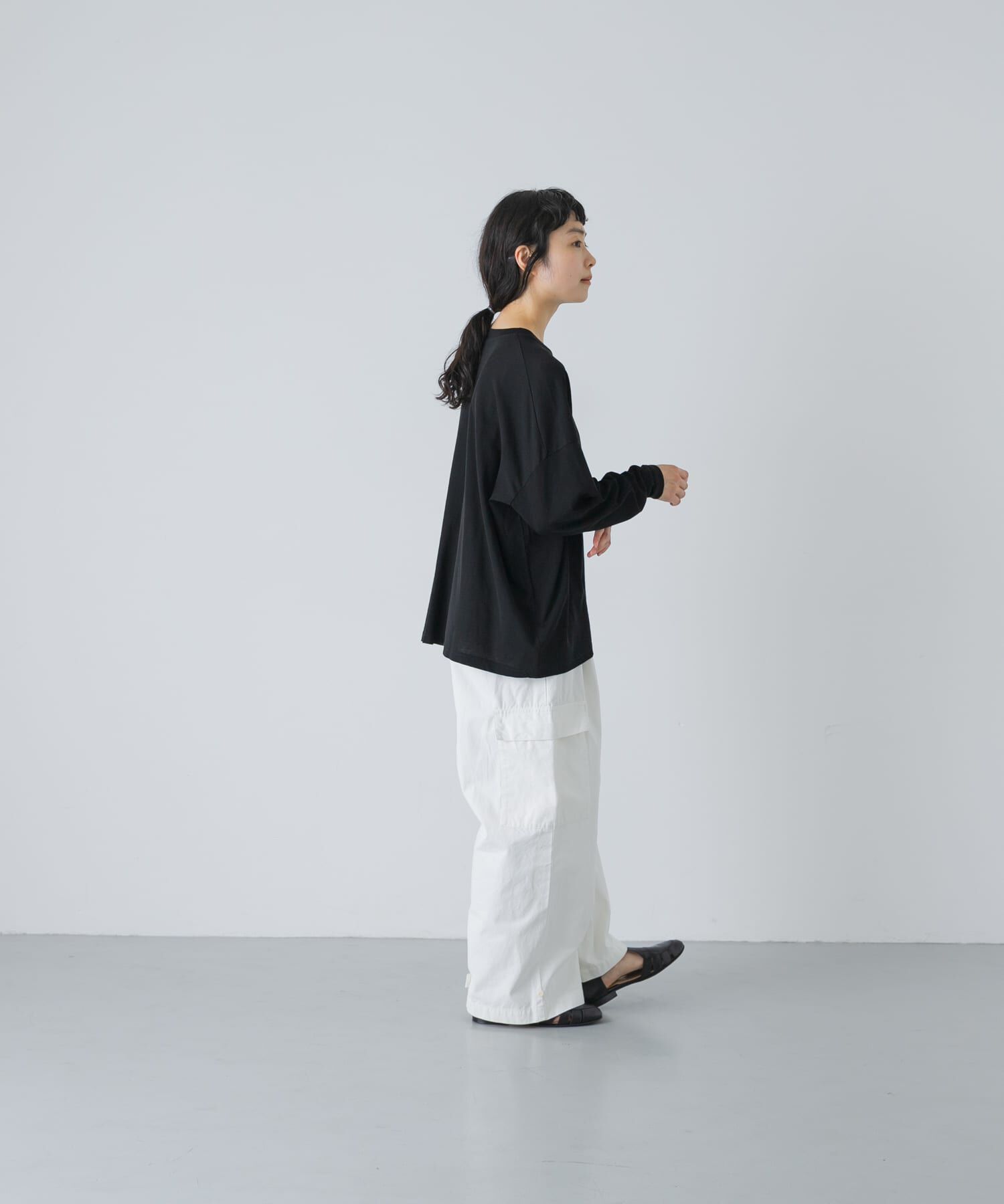かぐれ「ハイツイストコットン長袖Tシャツ」|Tシャツ・カットソー|