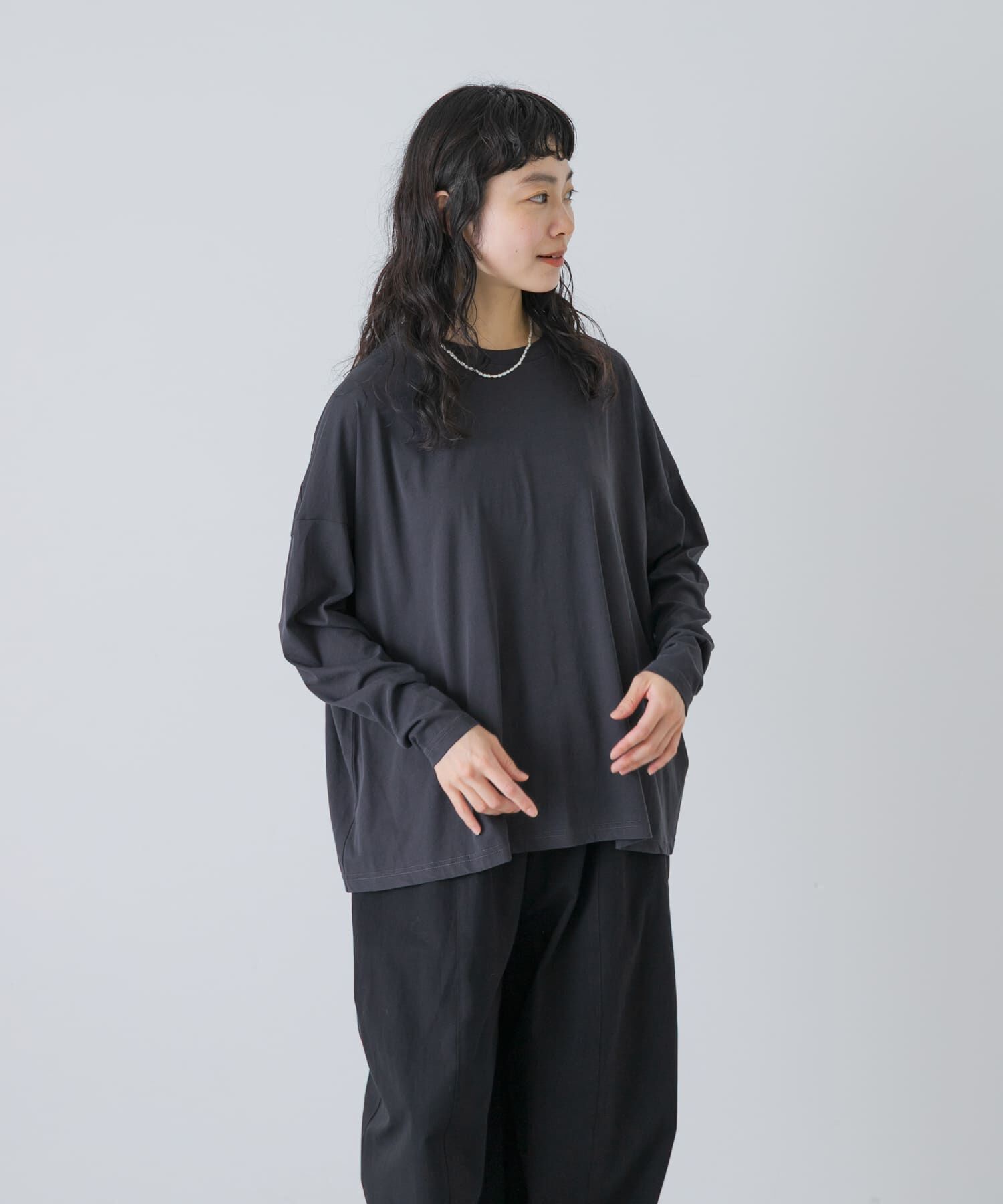 かぐれ「ハイツイストコットン長袖Tシャツ」|Tシャツ・カットソー|