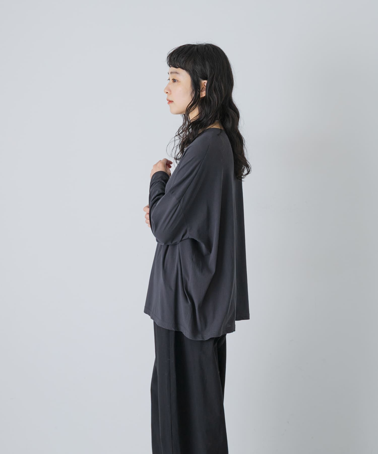 かぐれ「ハイツイストコットン長袖Tシャツ」|Tシャツ・カットソー|