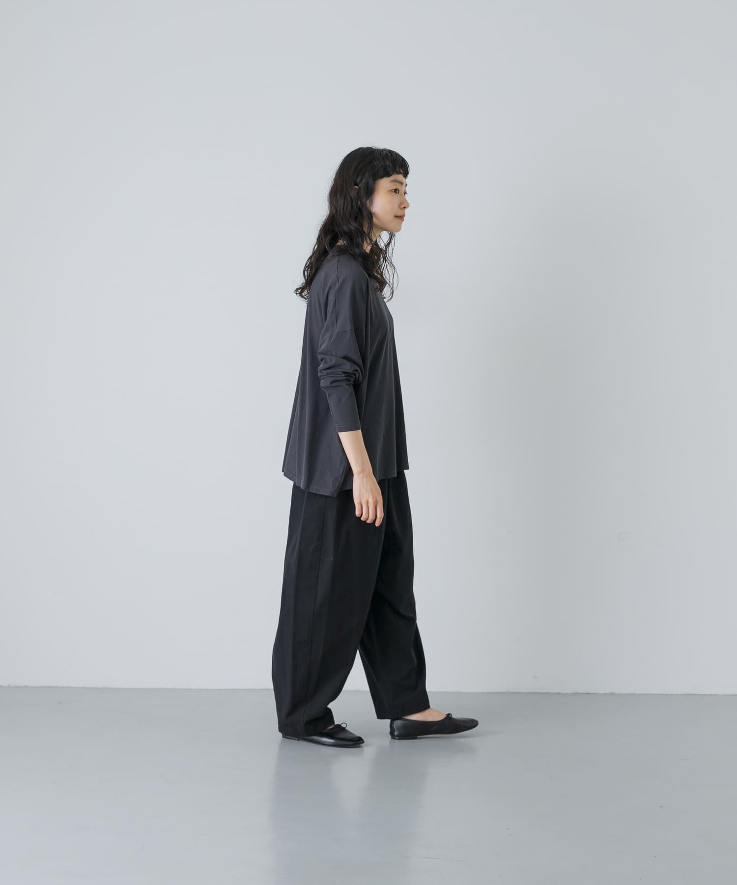 かぐれ「ハイツイストコットン長袖Tシャツ」|Tシャツ・カットソー|