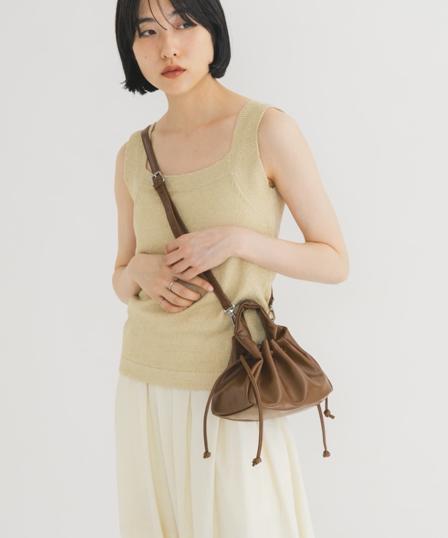  「巾着ワンハンドルミニBAG」|ハンドバッグ|