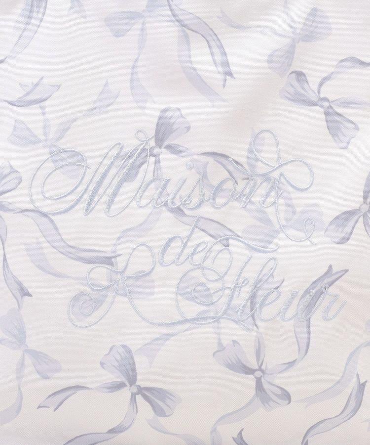 Maison de FLEUR「【A4対応】ブランドロゴ刺繍リボンプリントスクエアトート」|トートバッグ|