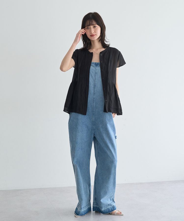 Editt by YECCA VECCA「綿麻デニムサロペット」|オールインワン|