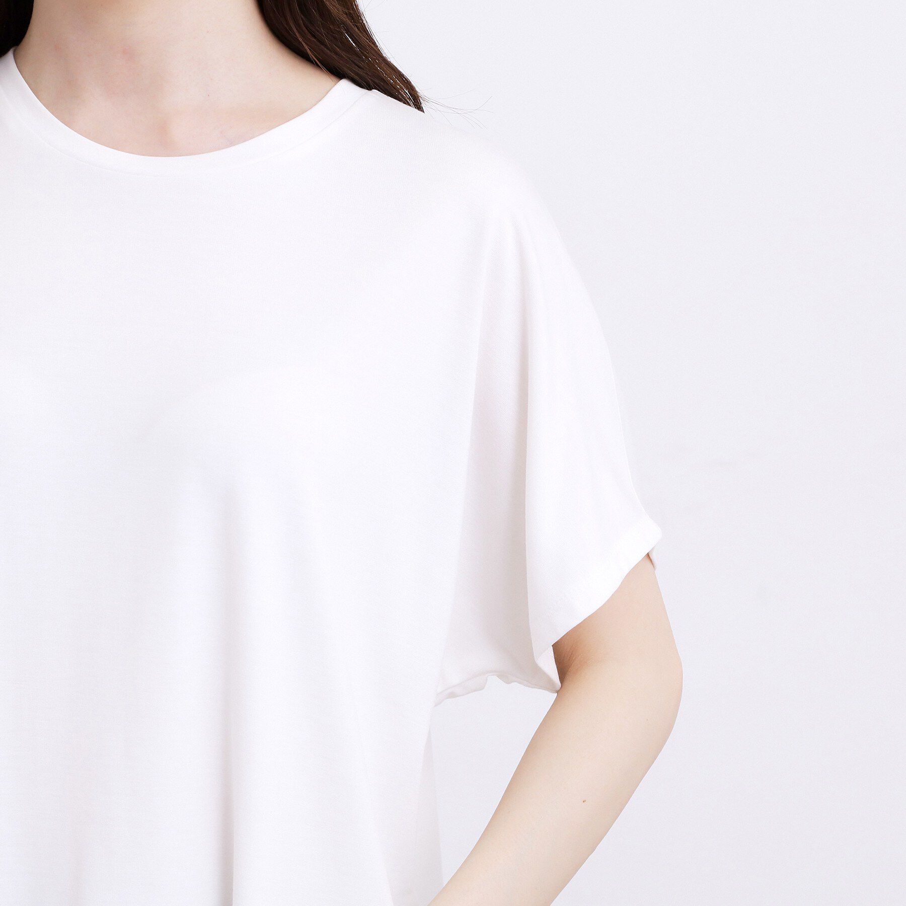 grove「【持続冷感/SET UP可】ひんやりポンチシリーズ／裾レースドルマンカットソー」|Tシャツ・カットソー|