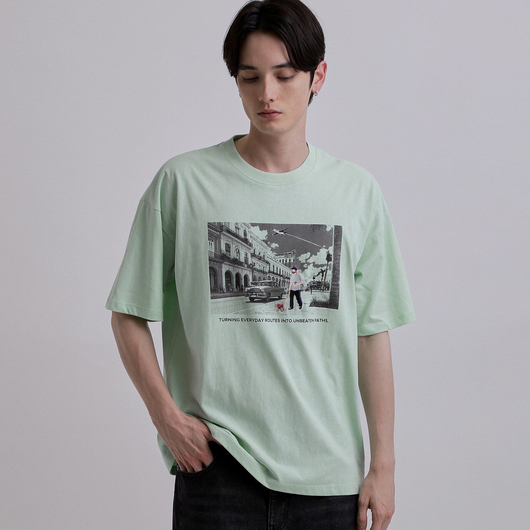 tk.TAKEO KIKUCHI「フォト＆刺繍Tシャツ」|Tシャツ・カットソー|ミントグリーン(02